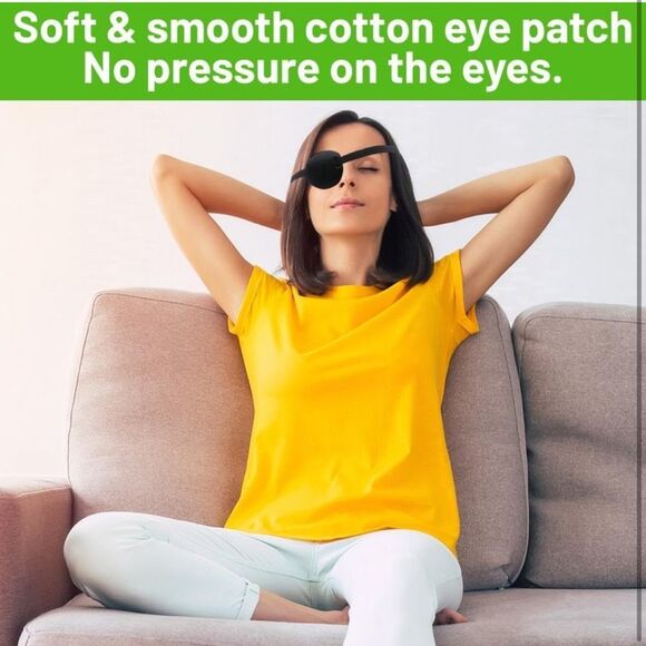 Eye Patch Black 4 Pcs Pirate Costume Eye Cover Reusable Adjustable Cosplay SR3 - Picture 6 of 7